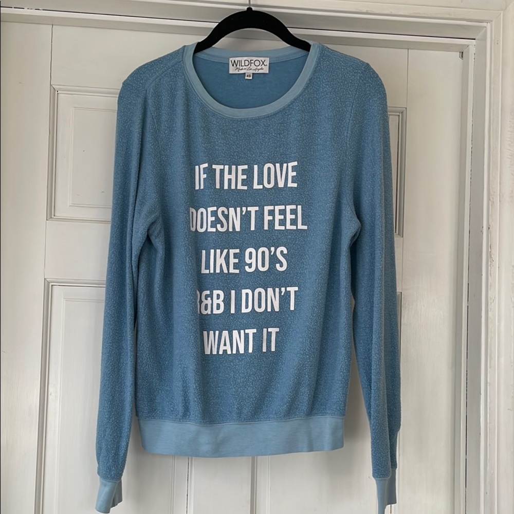 Wildfox Blue Graphic Sweatshirt